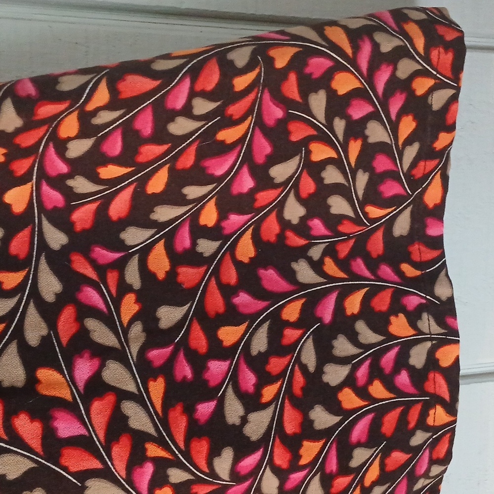 Talbots Leaf Heart Print Chocolate Brown Casual Skirt With Pockets Size 18 - Picture 4 of 10